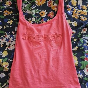 Pink Guess Embroidered Y2K Tank Top